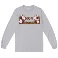 Moon Dust mom burgundy flowers with leopard Long Sleeve Tee - TumblerDesignByShophia