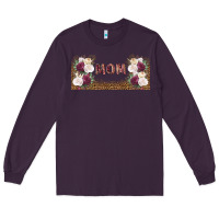 Plum mom burgundy flowers with leopard Long Sleeve Tee - TumblerDesignByShophia