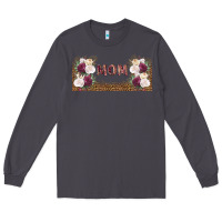 Smoke mom burgundy flowers with leopard Long Sleeve Tee - TumblerDesignByShophia