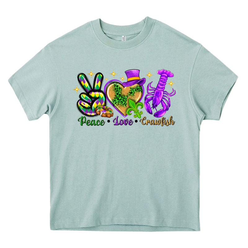 Peace Love Crawfish Heavy Core Tee by NancyCooperArtShop | Teevron