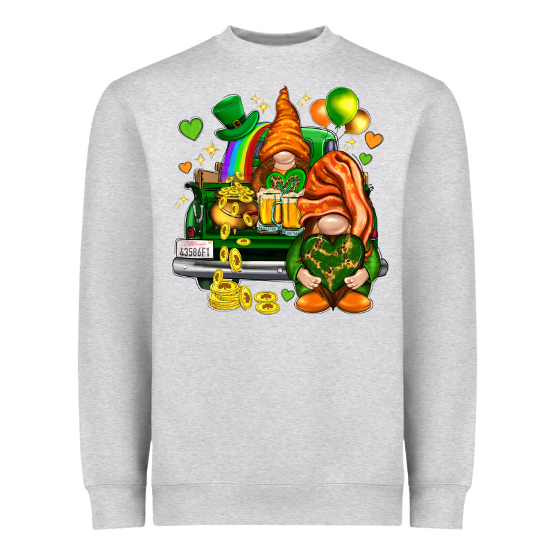 St. Patrick's Day Gnomies With Heart Heavyweight Sweatshirt by HowdyJamesFarm | Teevron