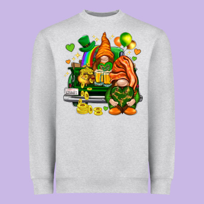 St. Patrick's Day Gnomies With Heart Heavyweight Sweatshirt Designed By Howdyjamesfarm