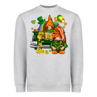 Heather Grey St. Patrick's Day gnomies with heart Heavyweight Sweatshirt - HowdyJamesFarm