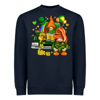 Navy St. Patrick's Day gnomies with heart Heavyweight Sweatshirt - HowdyJamesFarm