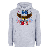 Heather Grey America eagle Heavyweight Hoodie - CowhideDigitalArt