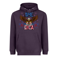 Plum America eagle Heavyweight Hoodie - CowhideDigitalArt