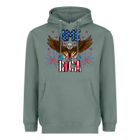 Sage America eagle Heavyweight Hoodie - CowhideDigitalArt