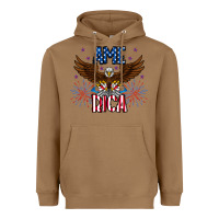 Toasted Coconut America eagle Heavyweight Hoodie - CowhideDigitalArt
