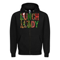 Black Lunch Lady Christmas Zipper Hoodie - BundleAndBundleShop