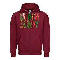 Burgundy Lunch Lady Christmas Zipper Hoodie - BundleAndBundleShop