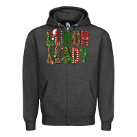 Charcoal Heather Lunch Lady Christmas Zipper Hoodie - BundleAndBundleShop