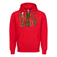 Red Lunch Lady Christmas Zipper Hoodie - BundleAndBundleShop