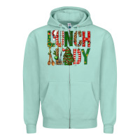 Seafoam Lunch Lady Christmas Zipper Hoodie - BundleAndBundleShop