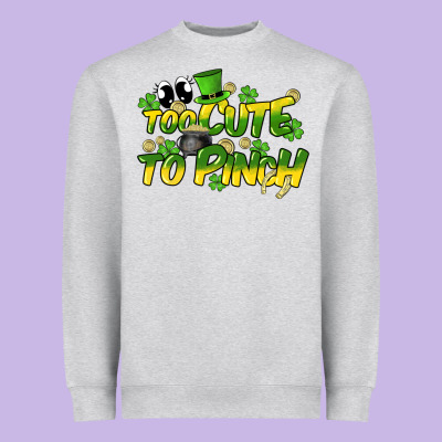 Too Cute To Pinch St. Patrick's Day Heavyweight Sweatshirt Designed By Howdyjamesfarm