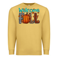 Antique Gold Welcome Fall Premium Sweatshirt - CowhideDigitalArt