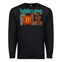 Black Welcome Fall Premium Sweatshirt - CowhideDigitalArt