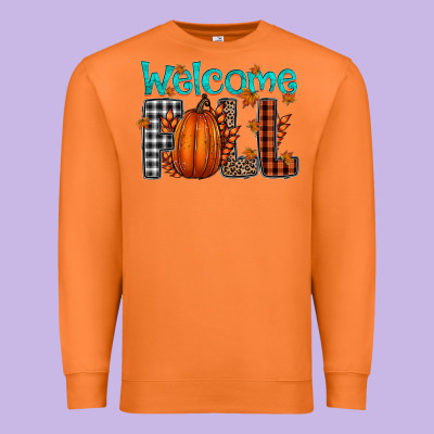 Welcome Fall Premium Sweatshirt Designed By Cowhidedigitalart