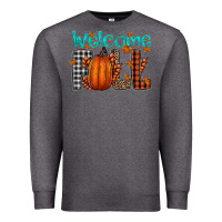 Charcoal Heather Welcome Fall Premium Sweatshirt - CowhideDigitalArt