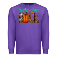 Purple Welcome Fall Premium Sweatshirt - CowhideDigitalArt