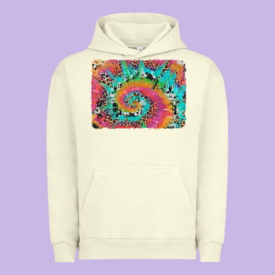 Tie Dye Leopard Cowhide Glitter Background Urban Hoodie Designed By Artiststas