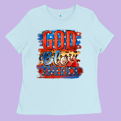 God Bless America Ladies Tee Designed By Jasminsmagicworld