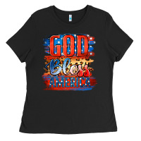 Black God Bless America Ladies Tee - Jasminsmagicworld