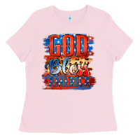 Bubblegum Pink God Bless America Ladies Tee - Jasminsmagicworld