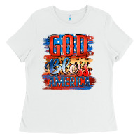 White God Bless America Ladies Tee - Jasminsmagicworld
