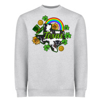 Heather Grey Texas map St. Patrick's Heavyweight Sweatshirt - CowGirlArtShop