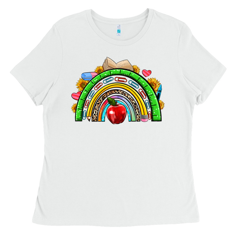 School Rainbow Ladies Tee by NancyCooperArtShop | Teevron