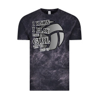 Cloud Black I Know I Play Like A Girl Try To Keep Up Volleyball Vintage Tee - Bettercallsaul