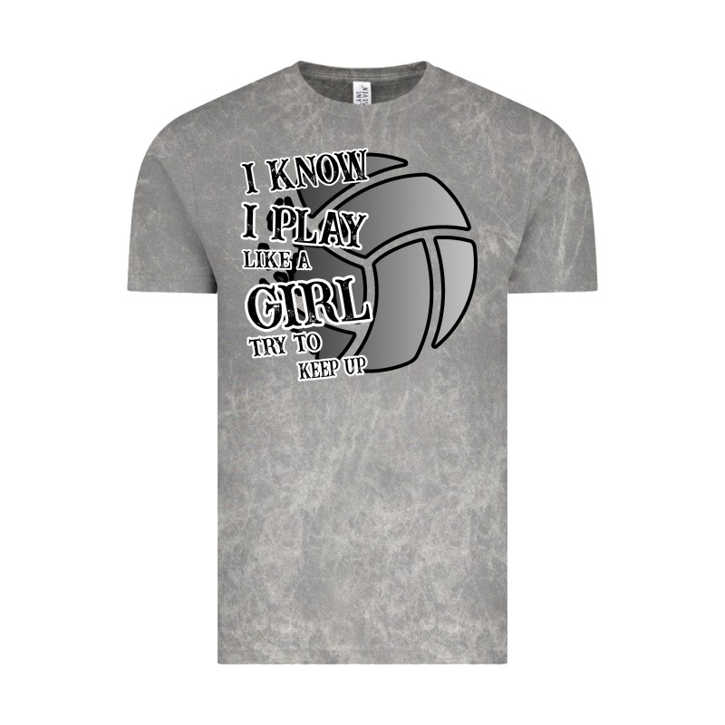I Know I Play Like A Girl Try To Keep Up Volleyball Vintage Tee by Bettercallsaul | Teevron