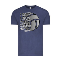 Vintage Denim I Know I Play Like A Girl Try To Keep Up Volleyball Vintage Tee - Bettercallsaul