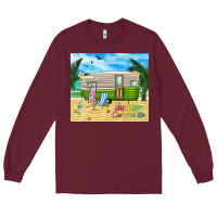 Burgundy summer caravan life Long Sleeve Tee - TumblerDesignByShophia