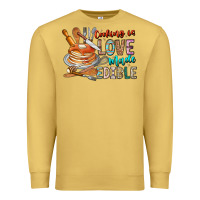 Antique Gold cooking is love made edible Premium Sweatshirt - CowhideDigitalArt