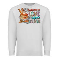 Dove Grey cooking is love made edible Premium Sweatshirt - CowhideDigitalArt