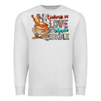 Oatmeal Heather cooking is love made edible Premium Sweatshirt - CowhideDigitalArt