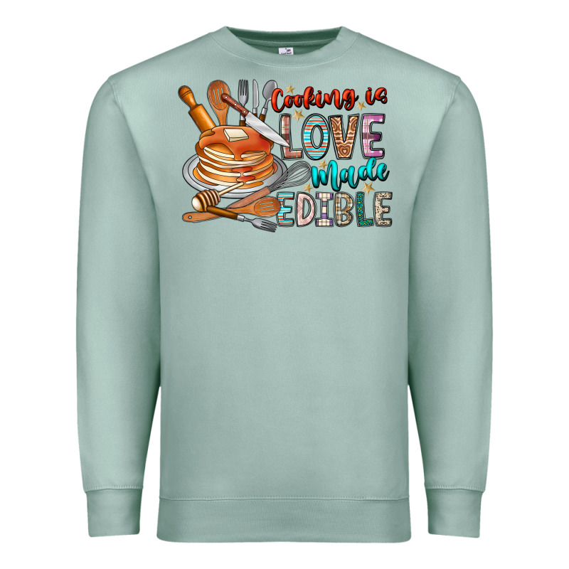 Cooking Is Love Made Edible Premium Sweatshirt by CowhideDigitalArt | Teevron