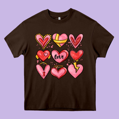 Sketch Hearts Heavy Core Tee Designed By Maliassmallbusiness
