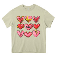 Mossy sketch hearts Heavy Core Tee - MaliasSmallBusiness