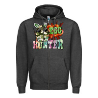 Charcoal Heather egg hunter Zipper Hoodie - FaDigitalArtStudio