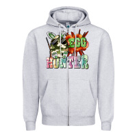 Heather Grey egg hunter Zipper Hoodie - FaDigitalArtStudio
