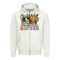 Oatmeal Heather egg hunter Zipper Hoodie - FaDigitalArtStudio