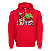 Red egg hunter Zipper Hoodie - FaDigitalArtStudio