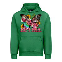 Emerald be free with butterfly and cactus flowers Urban Hoodie - Artiststas