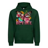 Forest Green be free with butterfly and cactus flowers Urban Hoodie - Artiststas