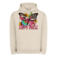 Be Free With Butterfly And Cactus Flowers Urban Hoodie | Teevron
