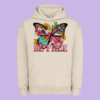 Be Free With Butterfly And Cactus Flowers Urban Hoodie Designed By Artiststas