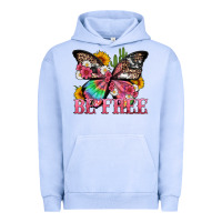 Pigment Grape Ice be free with butterfly and cactus flowers Urban Hoodie - Artiststas