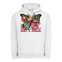 Pigment Lunar Rock be free with butterfly and cactus flowers Urban Hoodie - Artiststas
